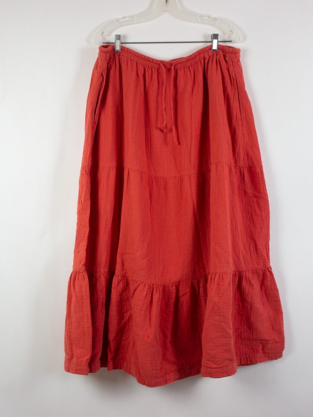 Pact Organic Cotton Coastal Double Gauze Tiered Maxi Skirt